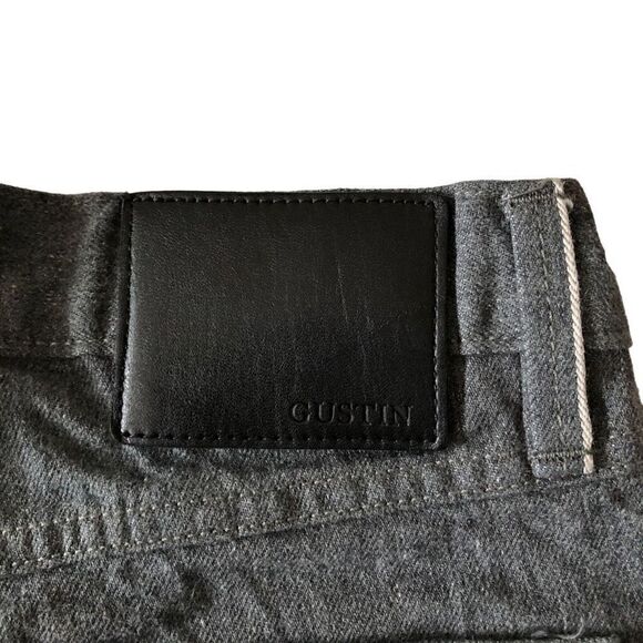 Gustin Jeans Mens 31 Style #131 Japanese Grey Straight Fit Selvedge Denim HEMMED - Picture 2 of 10
